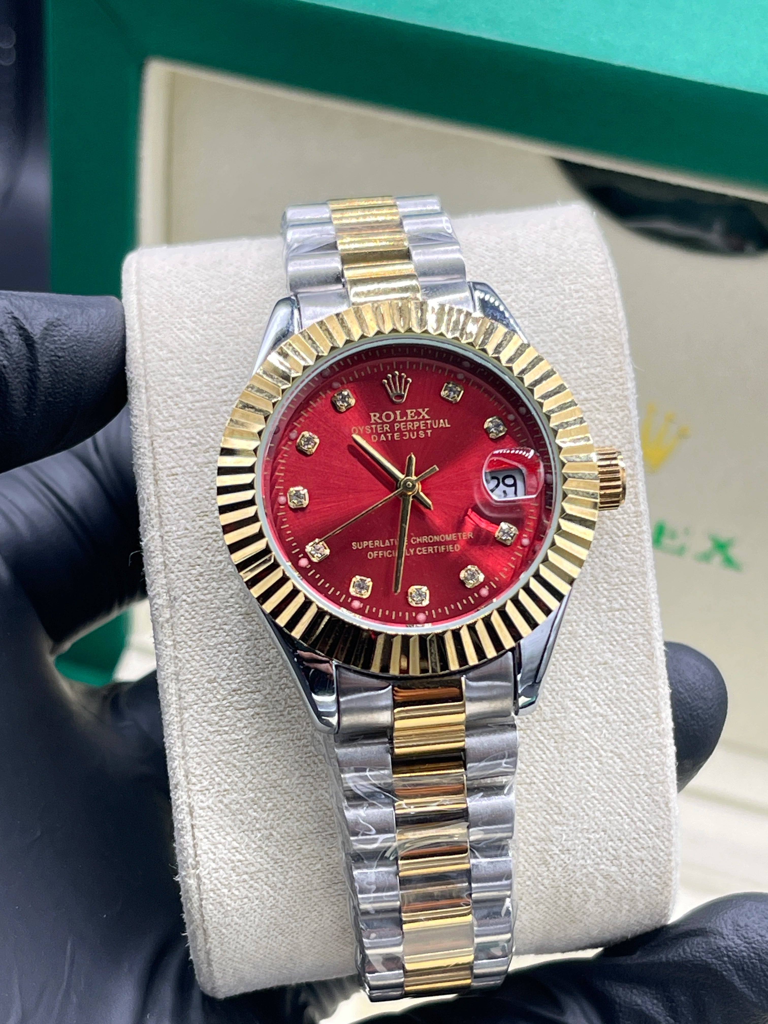 Rolex Oyster Perpetual Datejust – Red Dial Ladies Edition