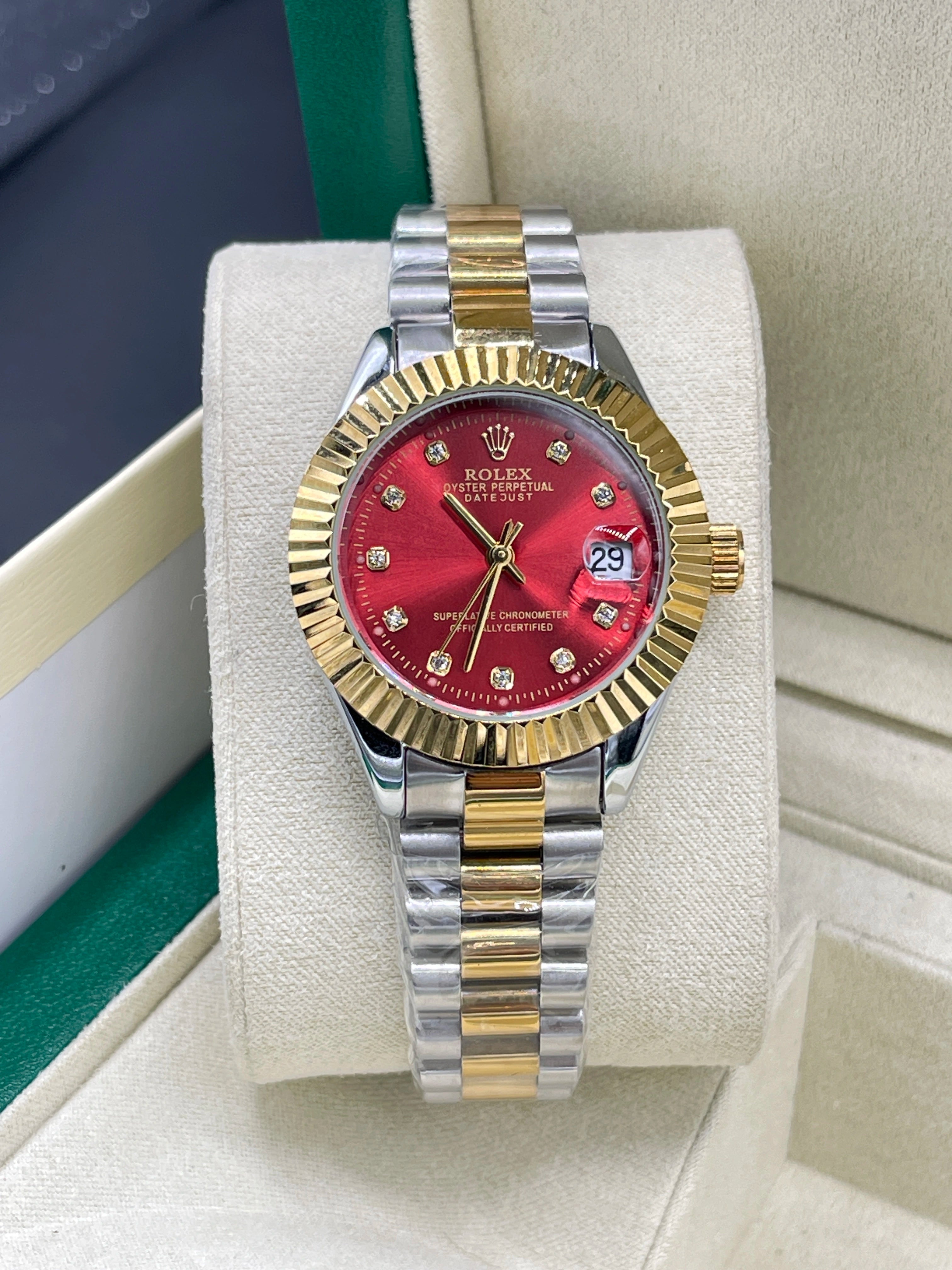 Rolex Oyster Perpetual Datejust – Red Dial Ladies Edition