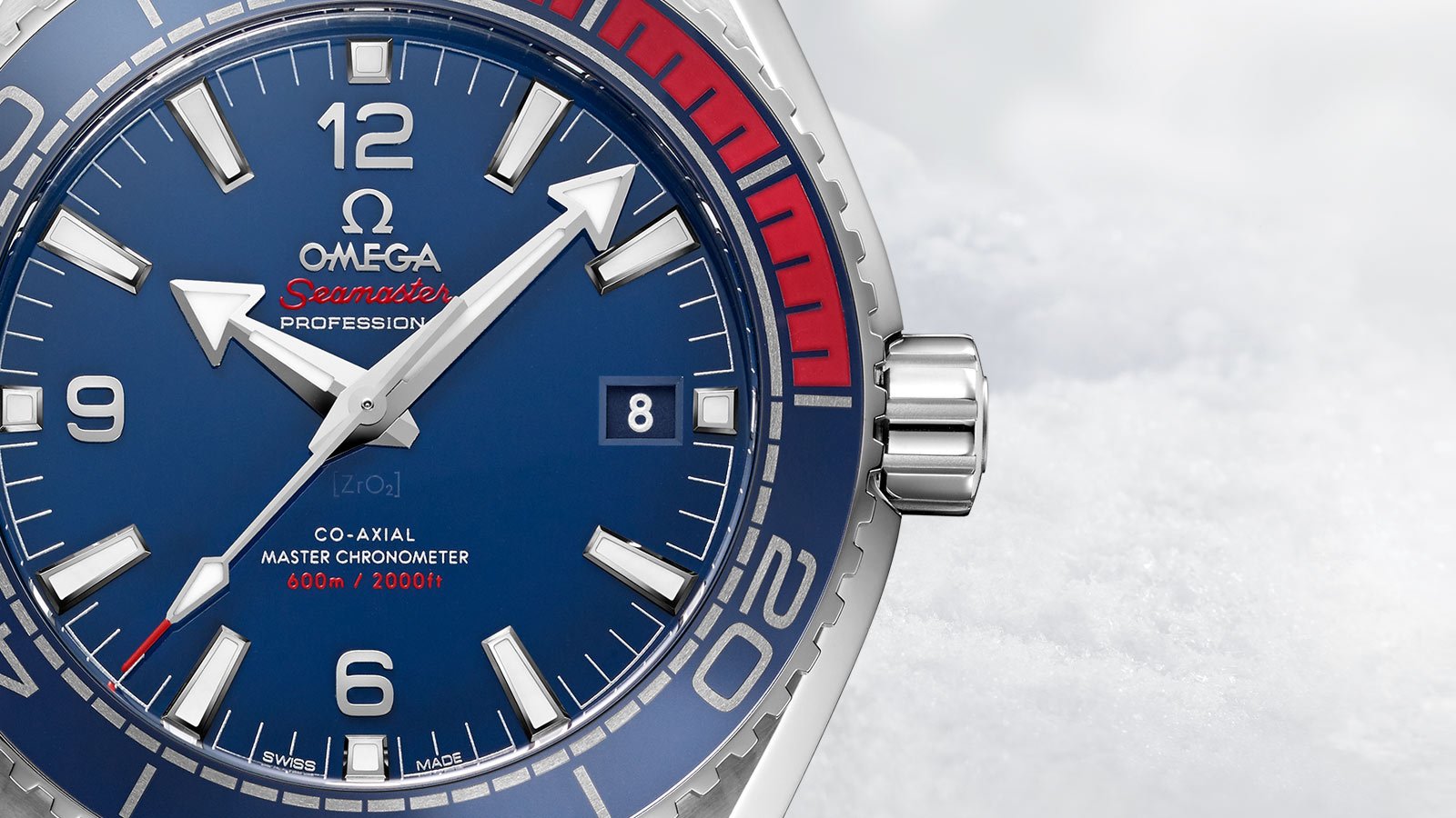 Seamaster Planet Ocean 300M 43.5 mm, steel on rubber strap